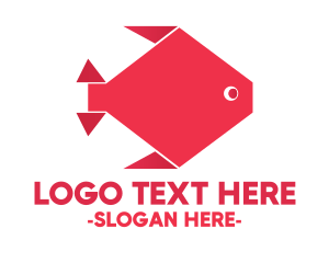 Ocean - Origami Red Fish logo design