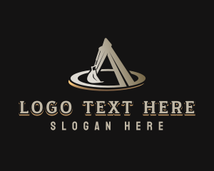 Digging - Construction Excavator Machinery Letter A logo design