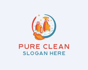 Housekeeper Maintenance Cleaning logo design