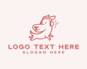 Pet Dog Headphones logo design