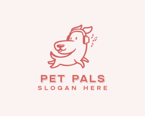 Pet Dog Headphones logo design