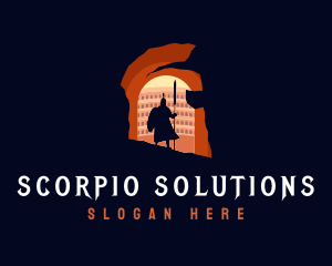 Gladiator Warrior Colosseum logo design