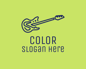 Blue Electric Guitar logo design