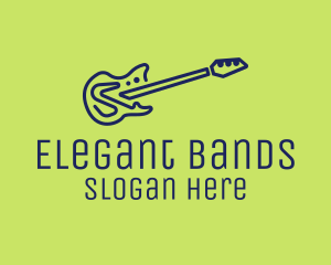 Blue Electric Guitar logo design
