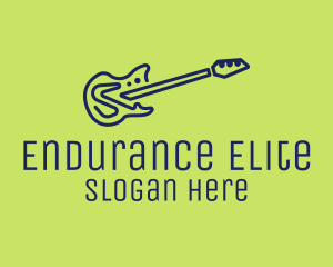 Blue Electric Guitar logo design