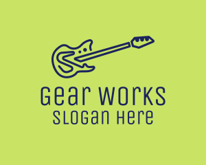 Blue Electric Guitar logo design