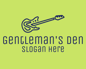 Blue Electric Guitar logo design