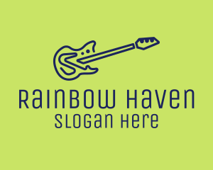 Blue Electric Guitar logo design