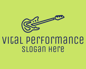 Performance - Blue Electric Guitar logo design