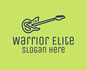 Performer - Blue Electric Guitar logo design