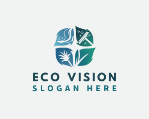 Eco Cleaning Housekeeping logo design