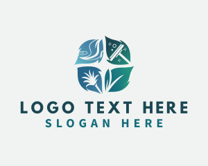 Leaves - Eco Cleaning Housekeeping logo design