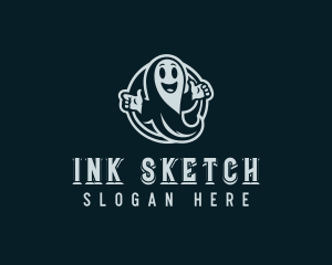 Ghost Spirit Cartoon logo design