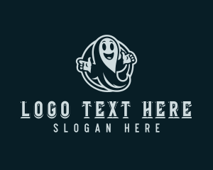 Spooky - Ghost Spirit Cartoon logo design