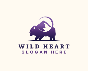 Mountain Bison Bull logo design