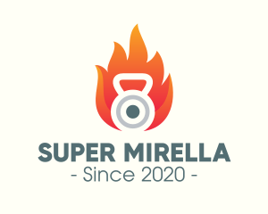 Fire Kettlebell Weights logo design