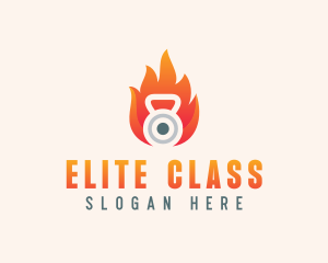 Fire Kettlebell Weights logo design