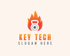 Fire Kettlebell Weights logo design