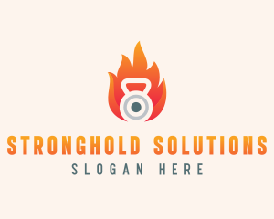 Fire Kettlebell Weights logo design