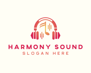 Sound Headphones DJ logo design