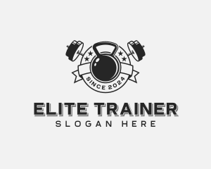 Muscle Workout Kettlebell logo design