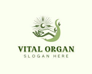 Organic Wellness Hand logo design