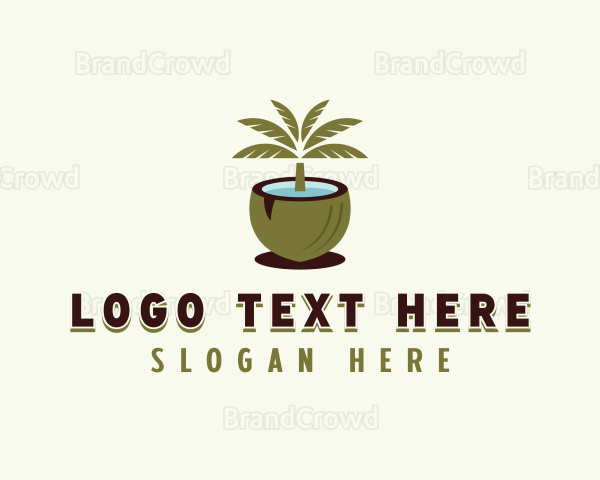 Tropical Coconut Tree Logo