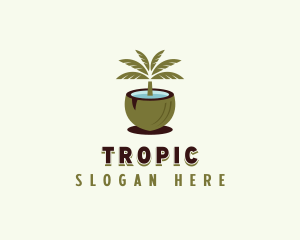 Tropical Coconut Tree logo design