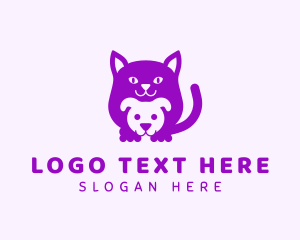 Pet Grooming - Cat Dog Pet Animal logo design