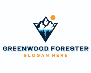 Mountain Forest Lake River logo design