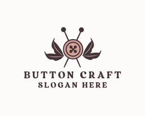 Rustic Sewing Button Pins logo design