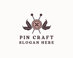Pins - Rustic Sewing Button Pins logo design