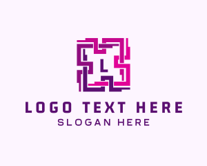 Cyberspace - Tech QR Code App logo design