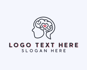 Mental - Heart Mental Health Therapy logo design