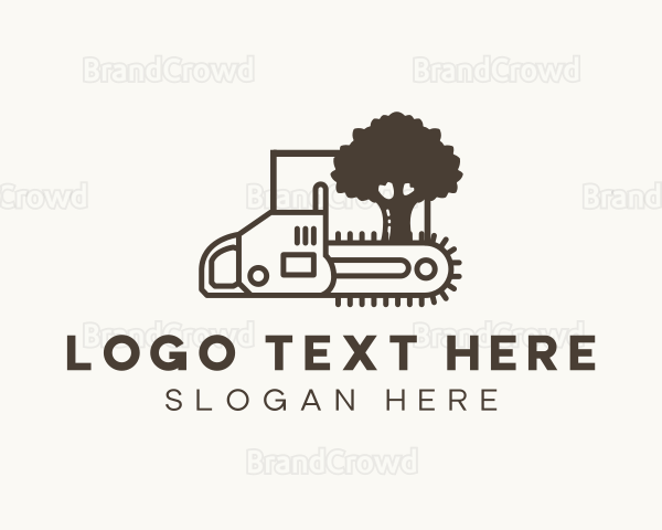Chainsaw Tree Woodcutter Logo