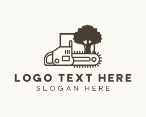 Tree - Chainsaw Tree Woodcutter logo design