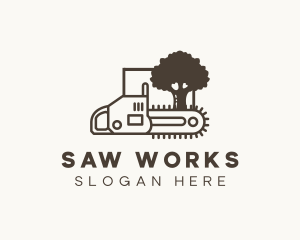 Chainsaw - Chainsaw Tree Woodcutter logo design