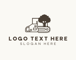 Tool - Chainsaw Logging Woodcutter logo design