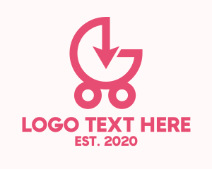 Left - Pink Arrow Stroller logo design
