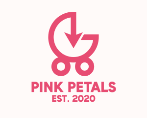 Pink Arrow Stroller logo design