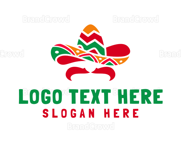 Mustache Mexican Hat Logo