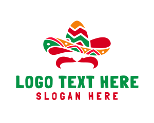 Sombrero - Mustache Mexican Hat logo design