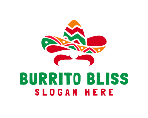 Burrito - Mustache Mexican Hat logo design