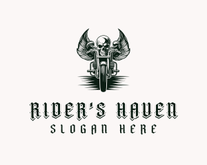 Motorcycle Biker Skull logo design