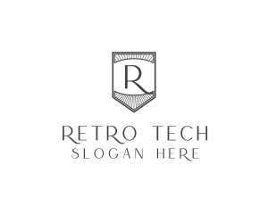 Retro Security Shield logo design