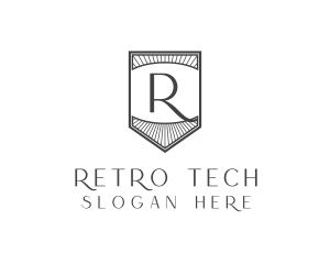 Retro Security Shield logo design