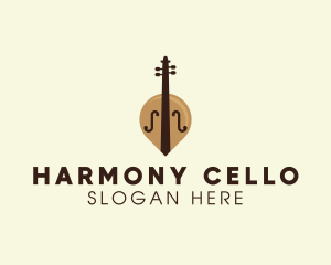Cello Music Note logo design