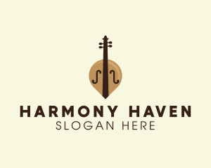 Symphony - Cello Music Note logo design