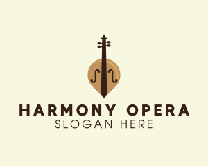 Opera - Cello Music Note logo design