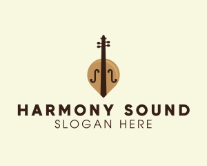 Instrumental - Cello Music Note logo design